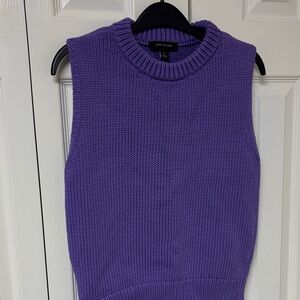 Ann Taylor Vibrant Purple Sleeveless Turtleneck Sweater